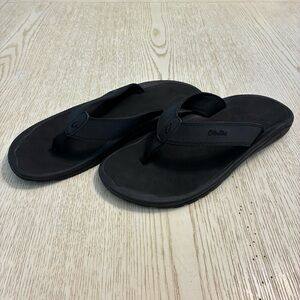Men’s Olukai Ohana Flip Flop Sandals (Black)